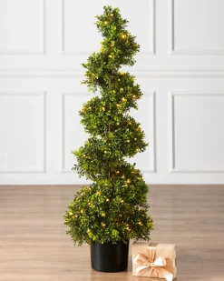 Outdoor Boxwood Artificial Christmas Topiaries