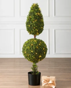 Outdoor Boxwood Artificial Christmas Topiaries