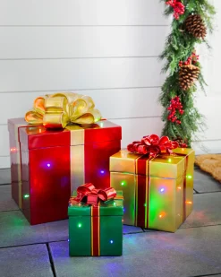 Outdoor Lit Stackable Christmas Gifts