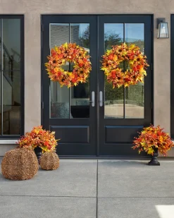 Outdoor Lit Wire Sculptures