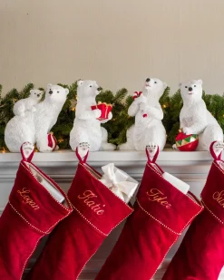 Polar Bear Family Christmas Stocking Holders