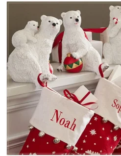 Polar Bear Family Christmas Stocking Holders