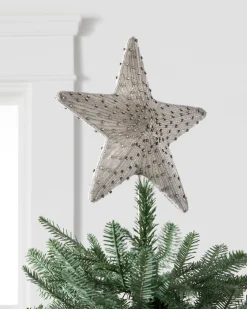 Radiant Star Beaded Christmas Tree Topper