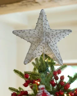 Radiant Star Beaded Christmas Tree Topper