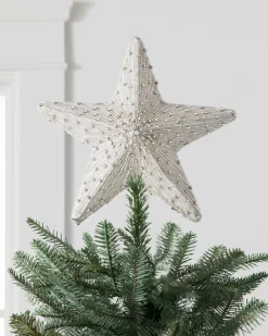 Radiant Star Beaded Christmas Tree Topper