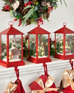 Red Lantern Christmas Stocking Holders
