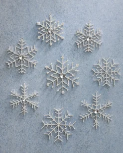 Rhinestone Snowflake Ornament Set