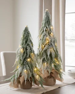 Snowfall Downswept Tabletop Trees