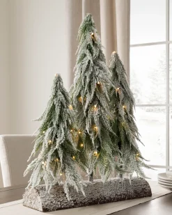 Snowfall Downswept Tabletop Trees