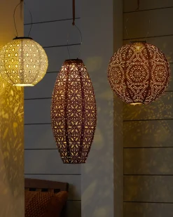Solar Mosaic Garden Lantern Set