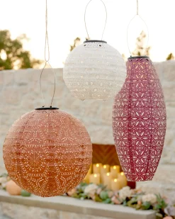 Solar Mosaic Garden Lantern Set