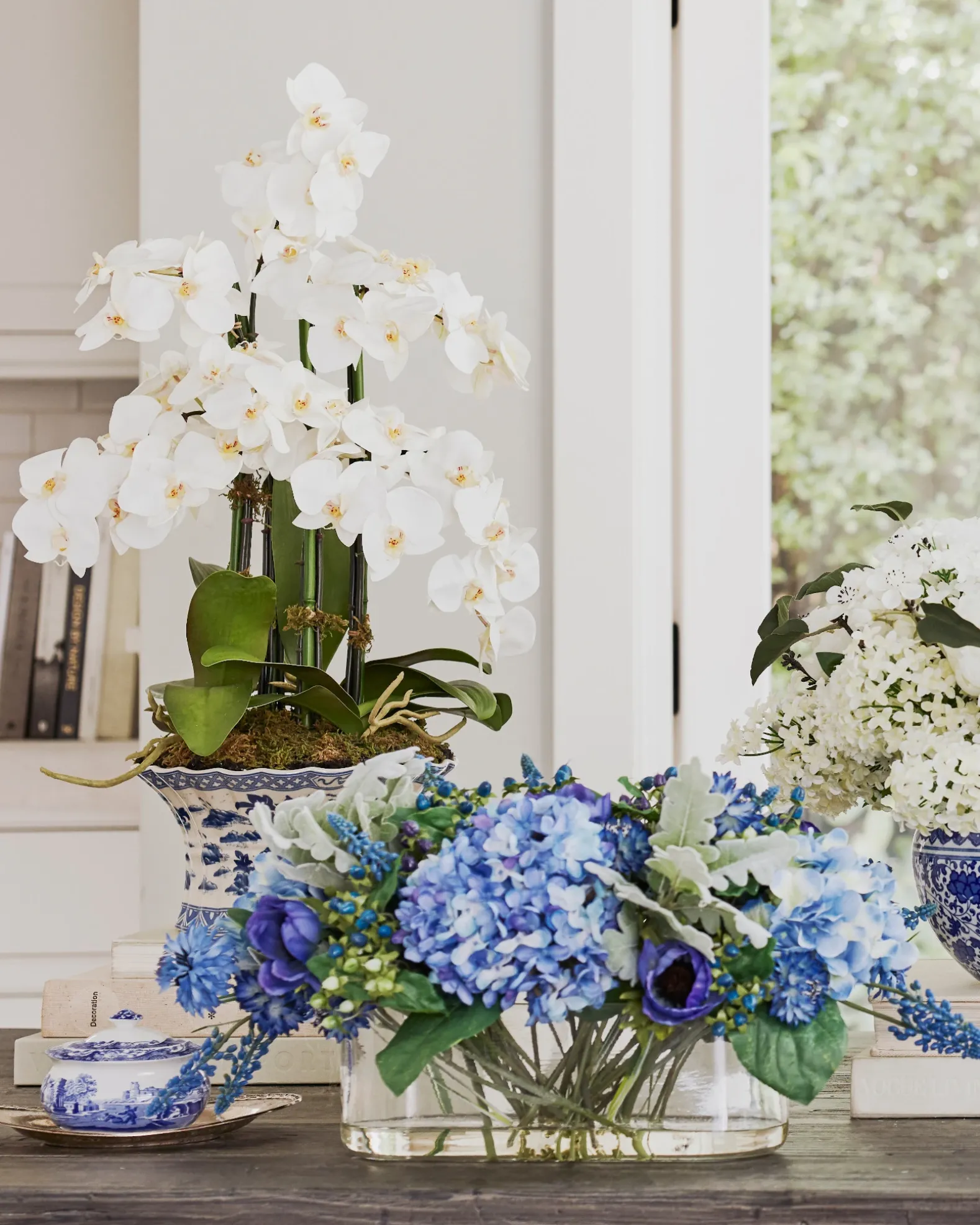 White Phalaenopsis Orchids Foliage