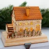 Wooden Alpine Village Stocking Holders