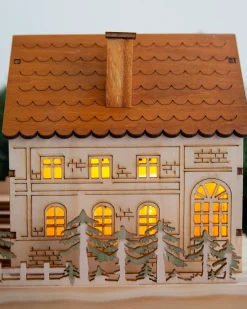 Wooden Alpine Village Stocking Holders
