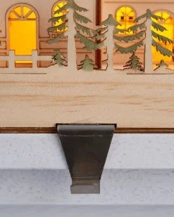 Wooden Alpine Village Stocking Holders
