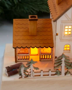 Wooden Alpine Village Stocking Holders