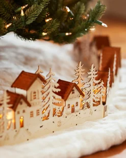 Wooden Village Christmas Tree Collar