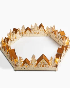 Wooden Village Christmas Tree Collar