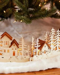 Wooden Village Christmas Tree Collar